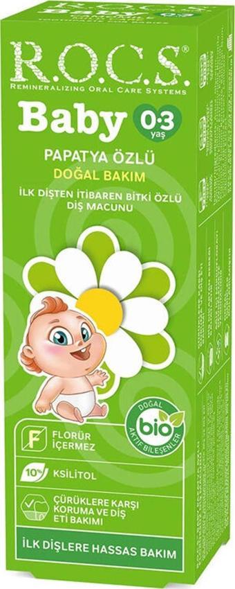 Rocs Baby 0-3 Yaş Arası Papatya Özlü Bebek Diş Macunu 35 ml
