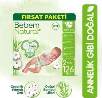 Bebem Natural Bebek Bezi 2 Numara 126 Adet 
