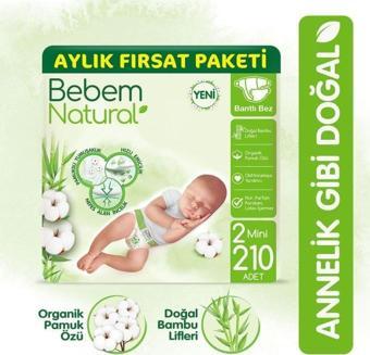 Bebem Natural Bebek Bezi 2 Numara 210 Adet 