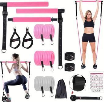 Valkyrie Full Vücut Pilates Bar Seti Egzersiz Çubuğu Ayarlanabilir Evde Onlarcak Farklı Spor Jimnastik Olanağı Kapı Askı