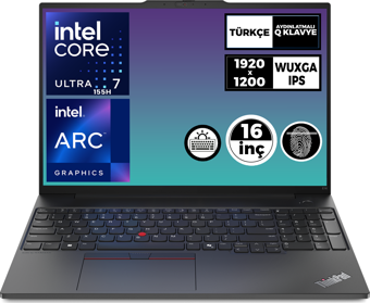 Lenovo ThinkPad E16 Gen 2 Ultra 7 155H 64GB 1TB SSD 16" WUXGA W11P Dizüstü Bilgisayar 21MA002UTX 029