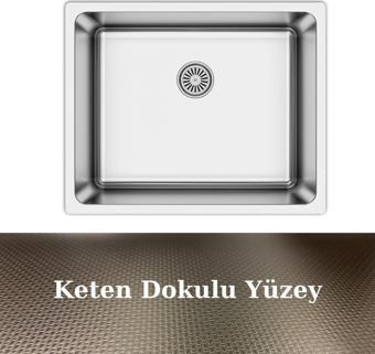 Asil AS 359 40.50 Radus Tezgah Altı Keten Doku 304 Paslanmaz Çelik Eviye