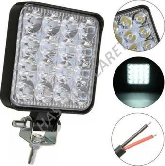 Hsgl Beyaz Işık Sis GÜÇLÜ Far Lambası 16 Led Kare 10 30v 48 Watt off road