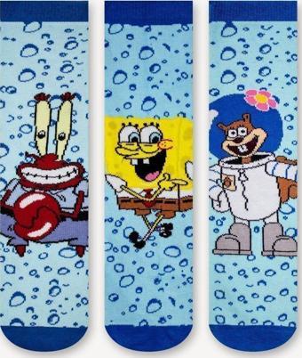 Neşeli Çoraplar 3'Lü Sponge Bob Çocuk Çorap Set