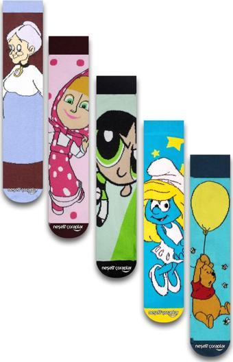 Neşeli Çoraplar 5'Li Cool Girl Renkli Çorap Set