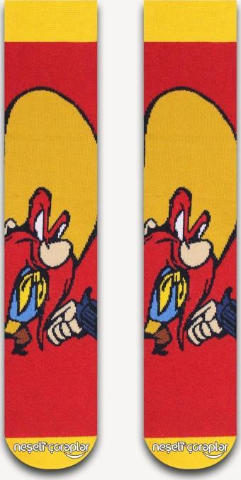 Neşeli Çoraplar Yosemite Sam Tabanca Renkli Çorap