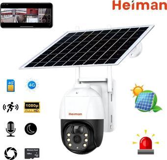 Heiman Hm - 22 3Mp 4G Sim Kartlı Solar Panelli Güneş Enerjili Ip66 Full Hd Ptz Kamera