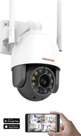 Heiman Hm - 600 Wifi 3Mp 360° Dönebilen Dış Ortam Gece Görüşlü Akıllı Güvenlik Kamerası - App Kontrol