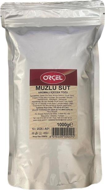 Orçel Muzlu Süt Aromalı Içecek Tozu Oralet Çay 1 Kg.