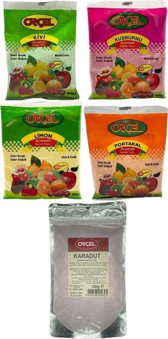 Orçel Toz Içecek Seti Oralet Çay Sıcak Soğuk Karışık Paket 5X300 gr 