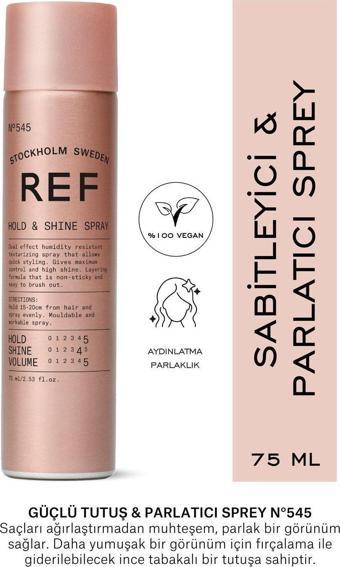 Ref Stockholm Hold & Shıne Spray N°545 75 Ml Travel Size Güçlü Tutuş Ve Parlatıcı Sprey