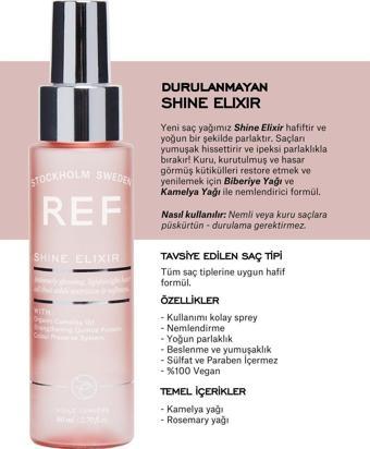 Ref Stockholm Shıne Elıxır 80 Ml Parlatıcı Nemlendirici Saç Bakım Yağı