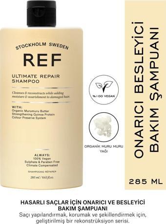 Ref Stockholm Ultımate Repaır Shampoo 285 Ml Hasarlı Saçlar Için Onarıcı Ve Besleyici Bakım Şampuanı