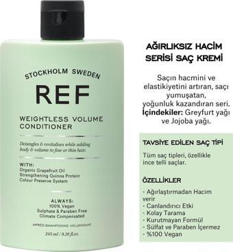 Ref Stockholm Weıghtless Volume Condıtıoner 245 Ml Tüm Saç Tipleri Için Hacimlendirici Bakım Kremi