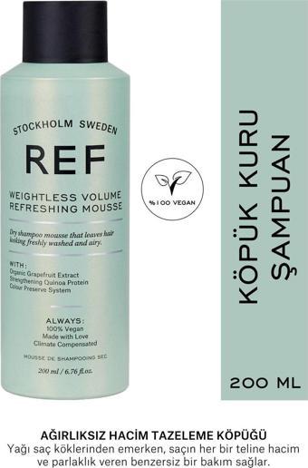 Ref Stockholm Weıghtless Volume Refreshıng Mousse 200 Ml Köpük Kuru Şampuan