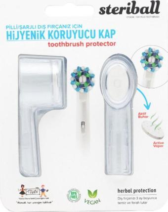 Steriball Şarjlı Ve Pilli Diş Fırçaları İçin Hijyenik Diş Fırçası Koruma Kabı-2'Li Şeffaf X 2