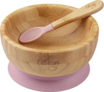 Citron Vakum Tabanlı Organik Bambu Kase Seti - Blush Pink 1073612