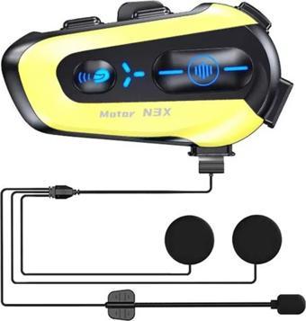 N3X Rgb Işıklı Intercom 3 Kişi Bağlantılı Motosiklet Bluetooth Kulaklık Seti