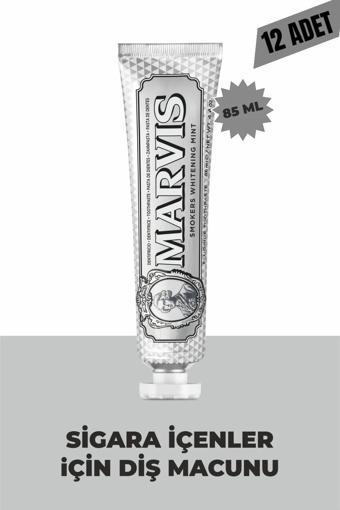 Marvis Smokers Whitening Mint 85 ML Dış Macunu x 12 Adet Avantajlı Set