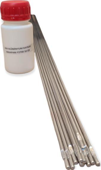ALÜMİNYUM KAYNAK TELİ 3,2 mm (10 ADET) +  ALÜMİNYUM KAYNAK DEKAPANI KÜÇÜK KUTU (50 gr)