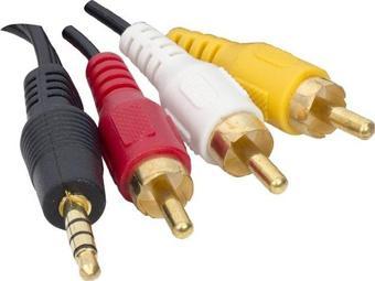 ELEKTROMER 3.5 MM STEREO ERKEK / 3 RCA 1.2 METRE UZUN JACK UYDU ALICISI AV KABLO