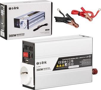 S-link Sl-300w 300 Watt Dc 12 Volt 220 Volt Çevirici Dönüştürücü Ac 230 Volt İnverter 12V-220V