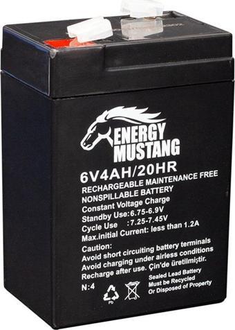 Ayt Energy Mustang 6 Volt 4 Amper Kuru Işıldak Lamba Aküsü 70x48x101 Mm