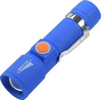 POWERMASTER MX-616S USB ŞARJLI 3 MODLU PLASTİK KASA MİNİ EL FENERİ