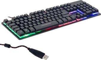 Ayt Hello HL-18744 Usb Kablolu Metal Kasa Mekanik Hisli RGB Işıklı Oyuncu Gaming Q Klavye