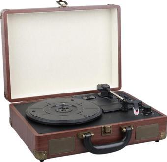Ayt Magicvoice PU16 Retro Vintage Çanta Pikap Çalar Gramafon Radyo Bluetooth Usb Mp3 Çalar 35x26x12 Cm