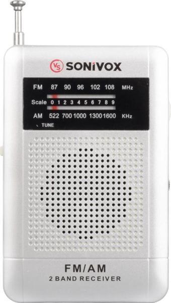 Sonivox Vs-r115 Gümüş Renk Mini Cep Radyosu Deprem Çantasına Uygun Fm Radyo
