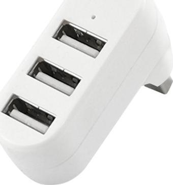 Valkyrie 3 Portlu USB 2.0 Hub Döner Kafalı Splitter Hub Adaptör Beyaz