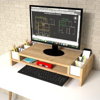 Emkawood Safir Monitör Yükseltici Laptop Stand