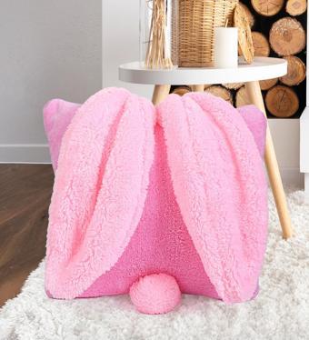 Tavşan Kulaklı Kırlent Yastık - PEMBE