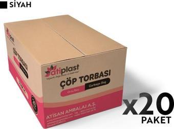 Atiplast Çöp Torbası Endüstriyel Orta Boy 150 gr 55 x 60 cm Siyah 20 Rulo