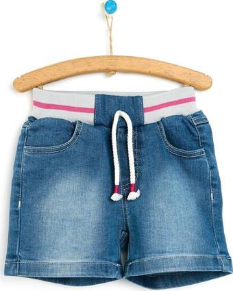 HelloBaby Basic Kız Bebek Lastikli Denim Şort