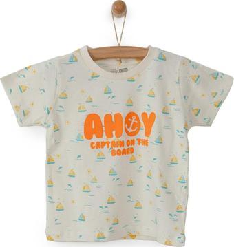 HelloBaby Basic Marin Baskılı Tshirt Erkek Bebek