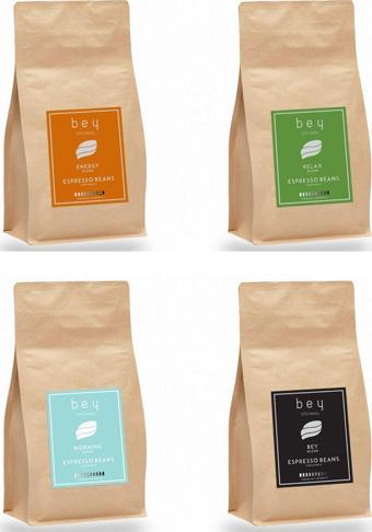 Bey Kahve Bey Coffee Roastery Tanışma Seti Espresso Beans Çekirdek Kahve 250 G - 4 Çeşit