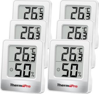 ThermoPro TP49W Mini İç Mekan Dijital Isı ve Nem Ölçer Termometre 6 Adet