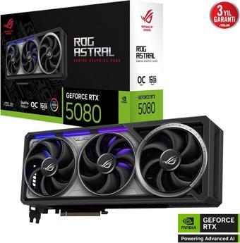 Asus Rog Astral Geforce Rtx 5080 Oc 16Gb Gddr7 256 Bit Dlss 4 Ekran Kartı