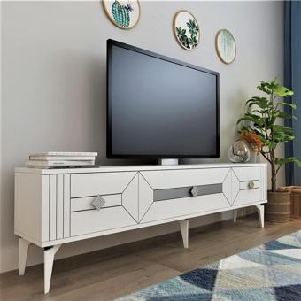 Demonte Decor Ceneyra 180 Cm Tv Ünitesi Beyaz-Gümüş
