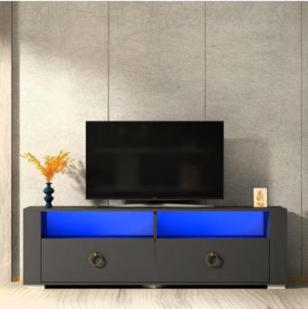 Demonte Decor Klei̇N Led Aydinlatmali, Spot Işikli Tv Sehpasi Antrasi̇T