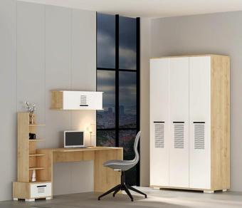Demonte Decor Asimo Çocuk Genç Odası Takımı (P-T-C) Safirmeşe-Beyaz