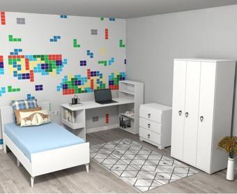 Demonte Decor Ni̇Rvanna Çocuk Genç Odasi (C-L-S-P) Beyaz-Beyaz
