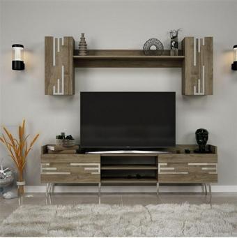 Demonte Decor Adriana 180 Cm Tv Ünitesi Takım Ceviz-Gümüş