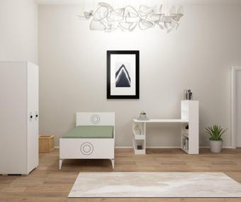 Demonte Decor Valens Çocuk Genç Odasi (B-L-P) Beyaz-Beyaz