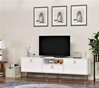 Demonte Decor Sole 180 Cm Tv Sehpası Beyaz-Beyaz