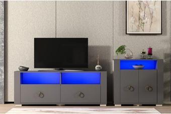 Demonte Decor Klei̇N Tv Dolap, Tv Sehpasi Takimi Antrasi̇T-Altin