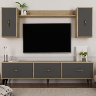 Demonte Decor Zeusdh 180 Cm Tv Üni̇Tesi̇ Takimi Safi̇Rmeşe Antrasi̇T