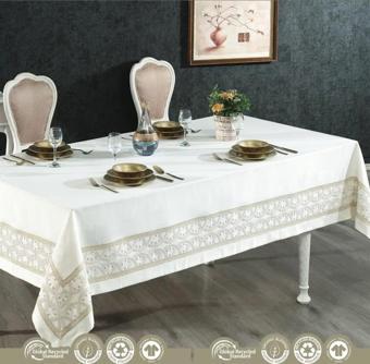 Nazik Home Perla Leke Tutmaz Dertsiz Masa Örtüsü Krem 160X260